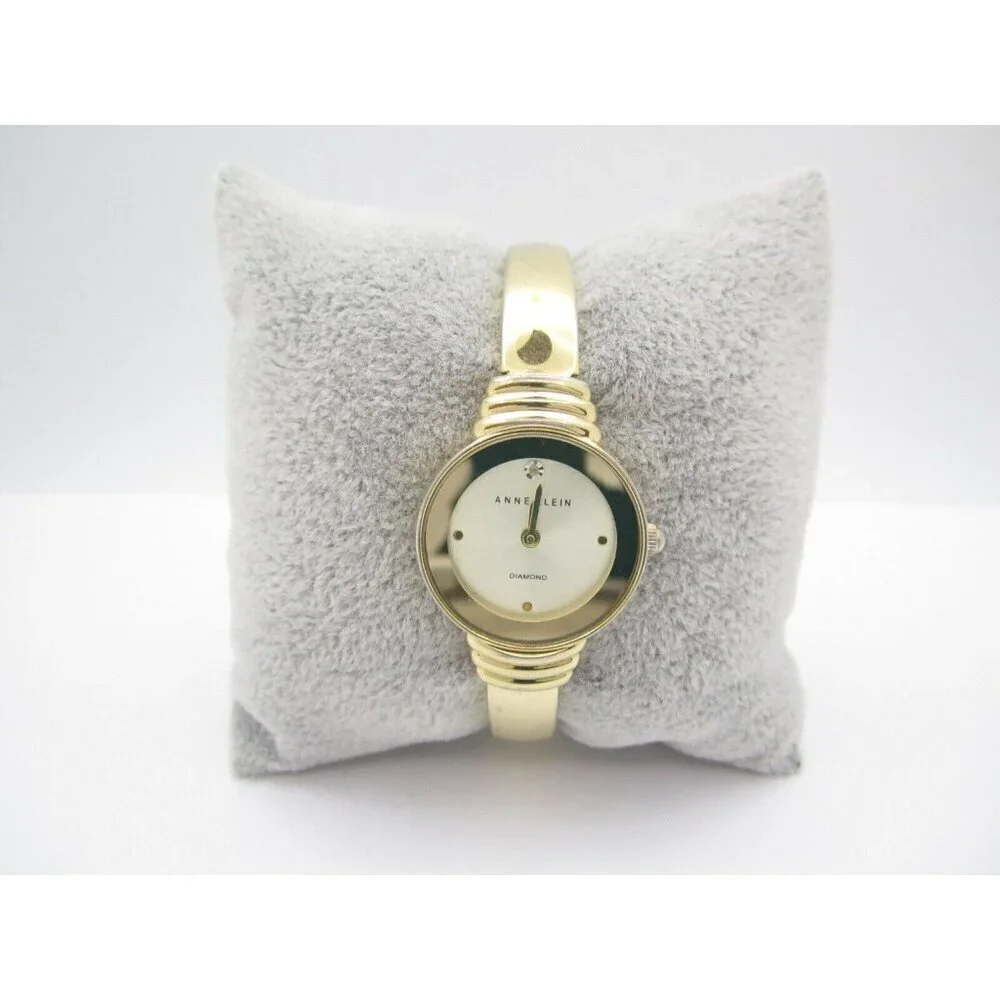 Women Anne Klein Diamond Quartz WR Analog 24mm Round Watch (H463) 